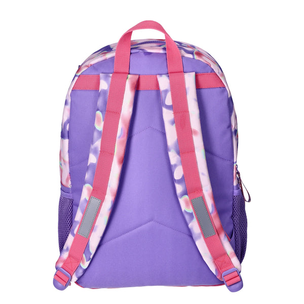 Mochila de 17" para niñas y niños, Set de 5 piezas, incluye mochila, lonchera, porta lapices y termo. Morado