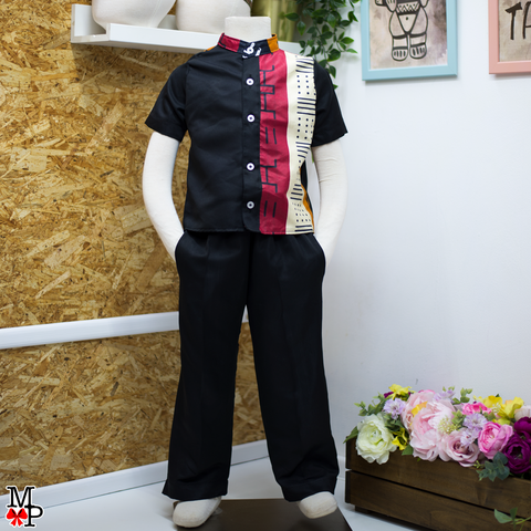 Conjunto inspirado en la Africa para niños, Camisa y pantalón,  disponible desde talla 12 meses hasta talla #14