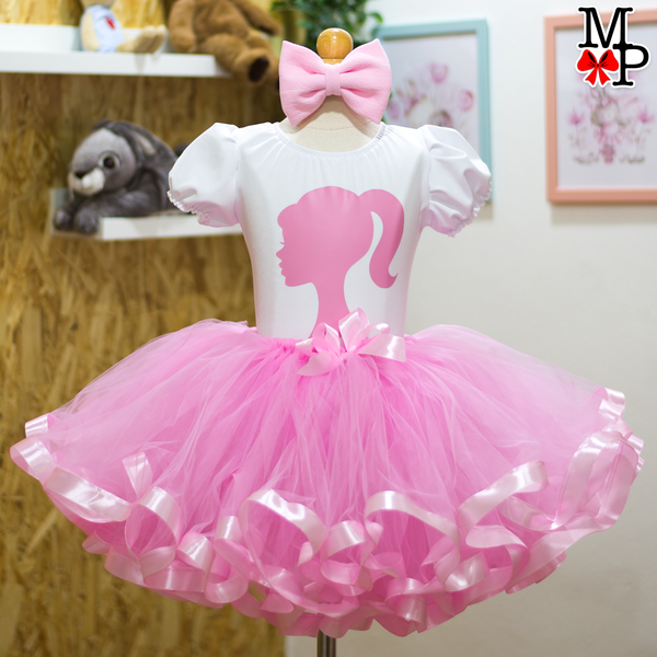 Set de tutu inspirado en Muñeca, Ropa cumpleaños niña rosado claro