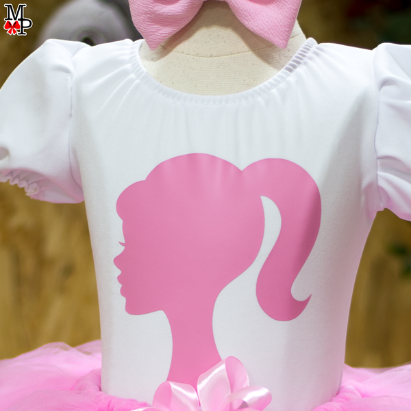 Set de tutu inspirado en Muñeca, Ropa cumpleaños niña rosado claro