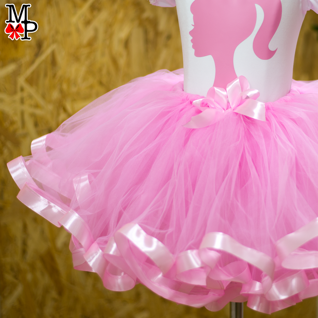 Set de tutu inspirado en Muñeca, Ropa cumpleaños niña rosado claro – Moda  Personalizada