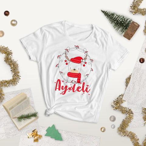 Camisetas blancas familiares, Modelo Christmas Deer