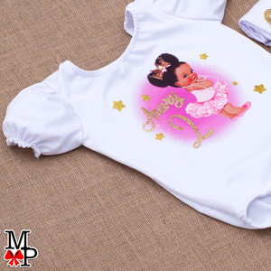 Leotardo personalizado inspirado de Bebe Morena, Afro baby