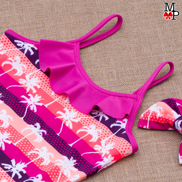 Bañador para niñas, estampado Tropical Vibes, disponible tallas desde #2 hasta #14