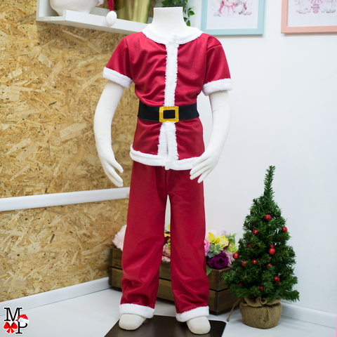 Top, pantalon y gorro para niños inspirado en Santa Claus,  desde talla 12 meses hasta #12