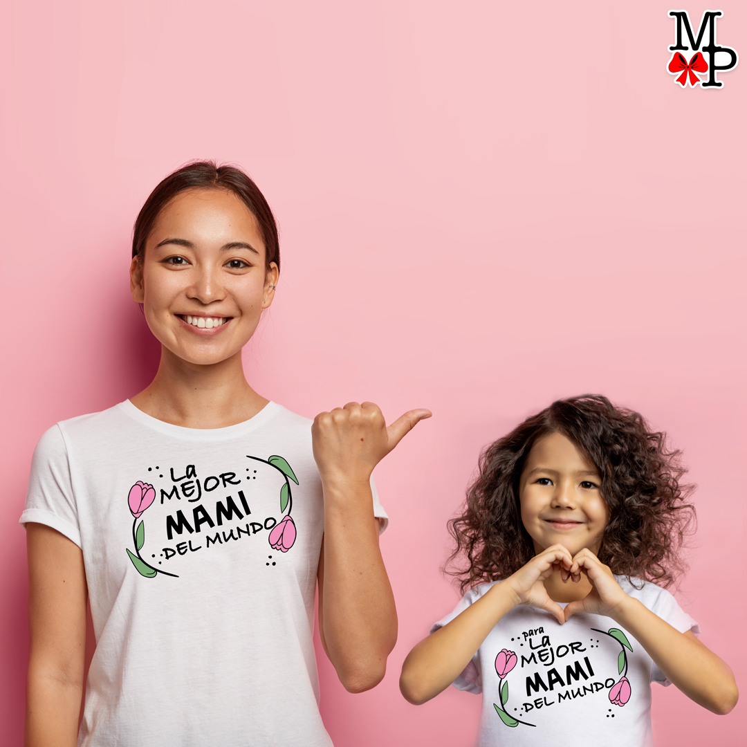 Camiseta personalizada Combinadas con mama, La mejor mami del mundo