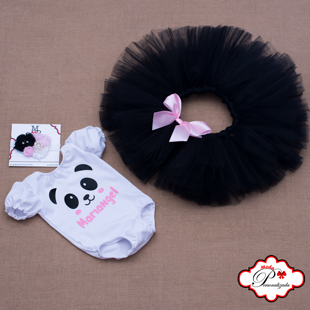 Set de tutu inspirado en Panda, Cute Panda para cumpleaños de niñas