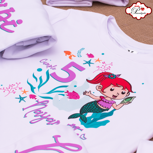Camisetas de Sirena, cumpleaños Sirenita bebe