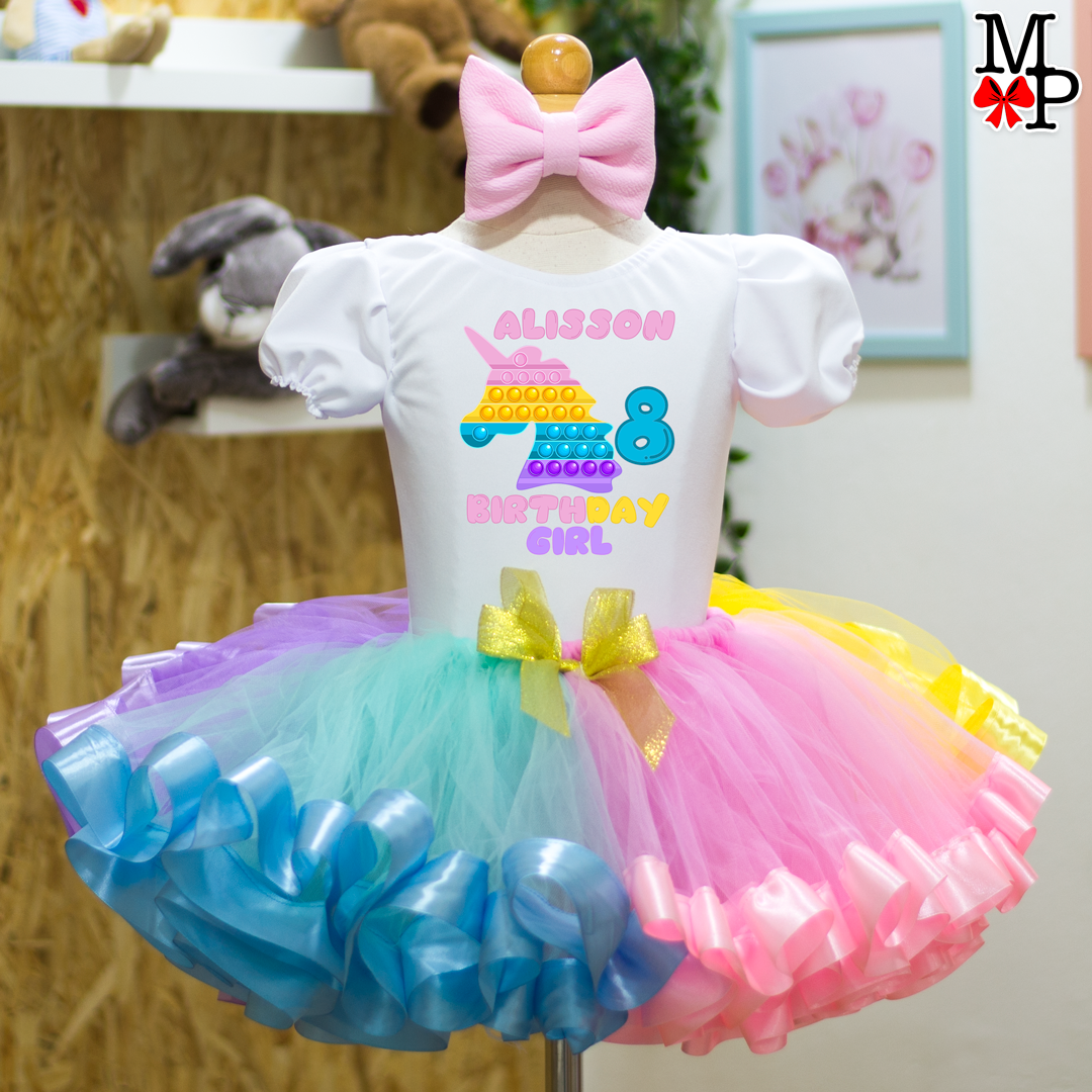 Set de tutu inspirado en Pop It, Ropa cumpleaños niña Pop it