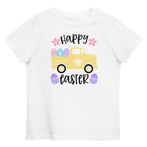 Camiseta de algodon para niños, Blanca, Coleccion pascua, Easter Bunny