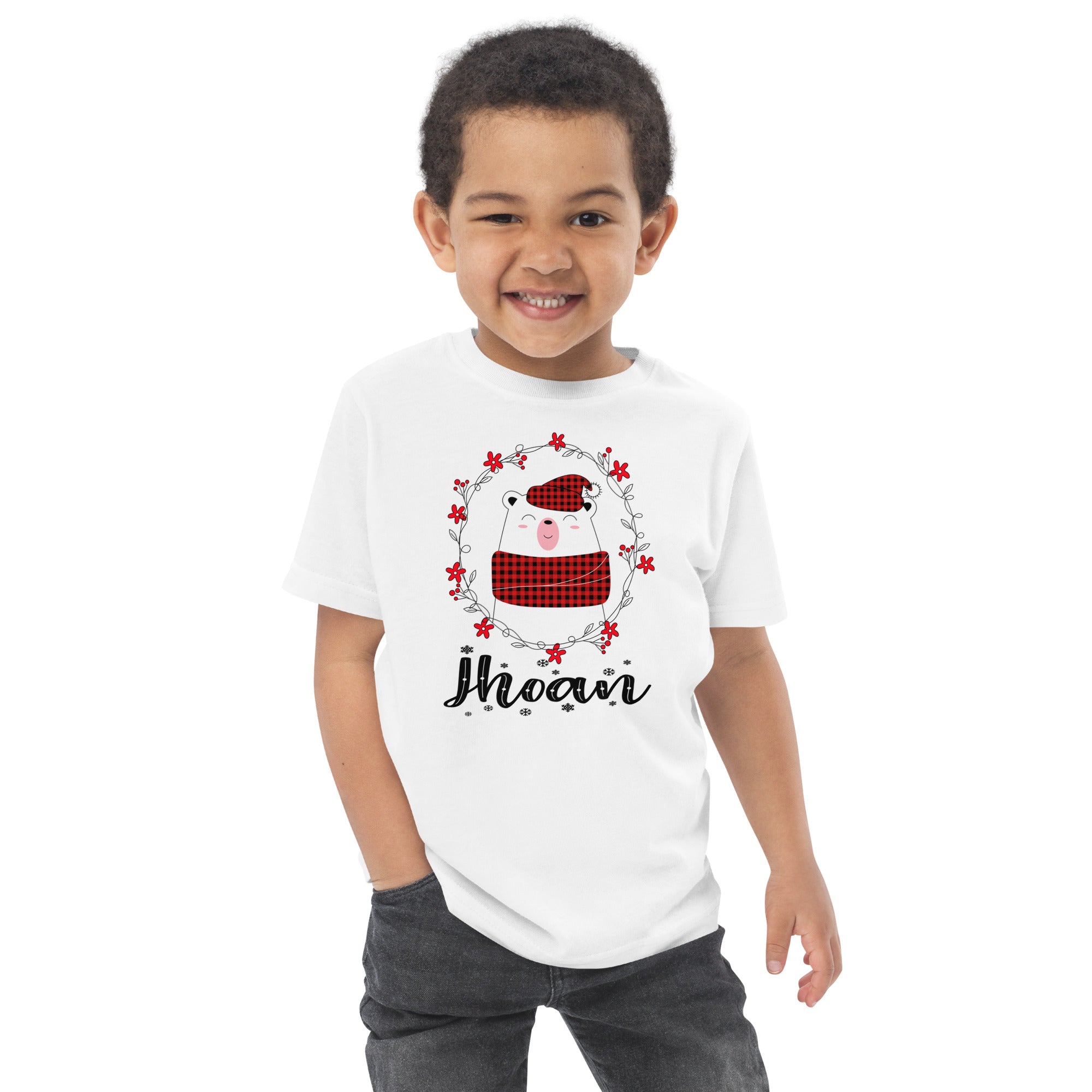 Camisetas blancas familiares, Modelo Little Plaid