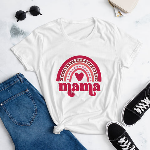 Camiseta de algodon de mujer, Opciones en Blanca o rosada clara, Mama