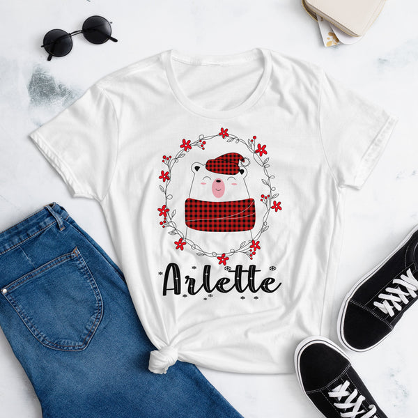 Camisetas blancas familiares, Modelo Little Plaid